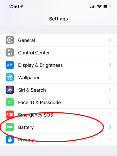 iphone battery settings